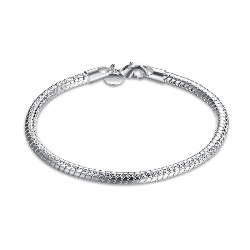 Snake Chain Bracelet in 18K White Gold Plated