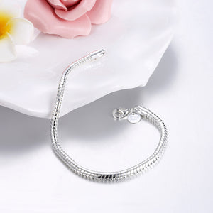 Snake Chain Bracelet in 18K White Gold Plated