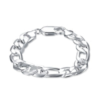 Silver Thick Cut Figaro Bracelet