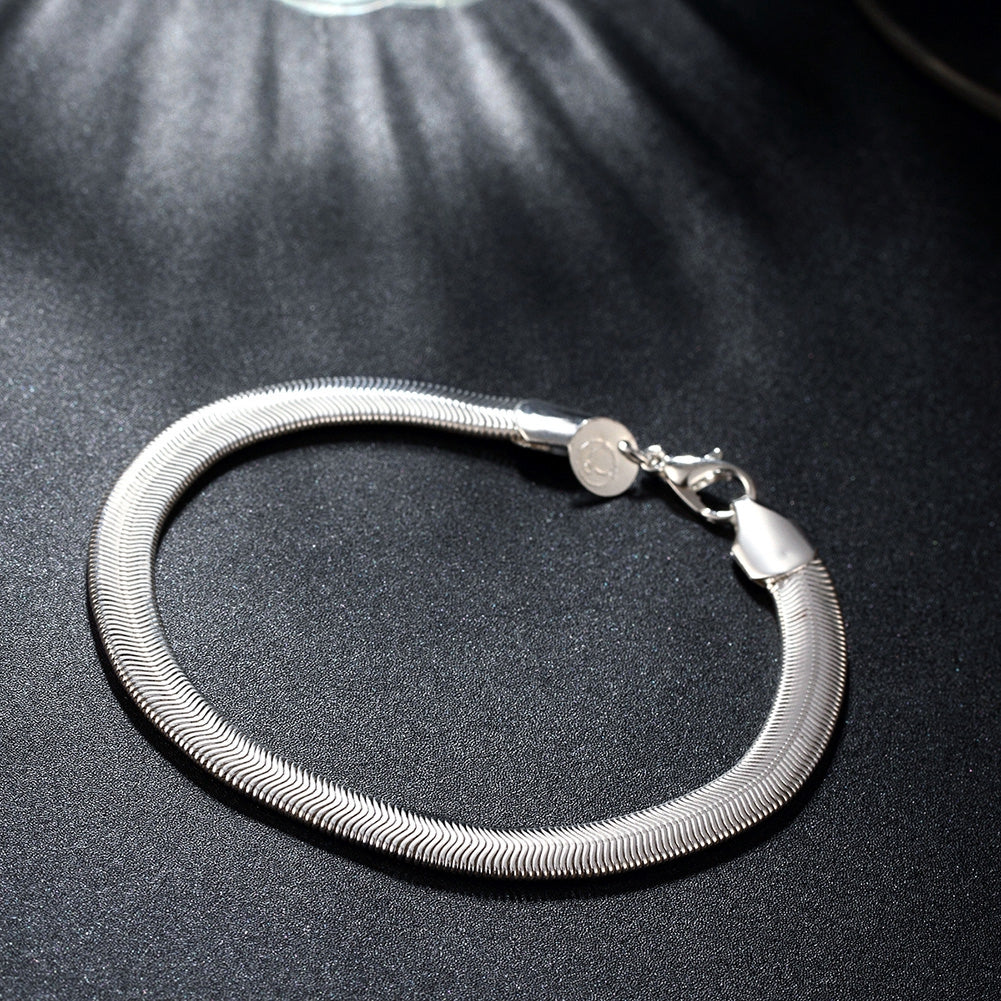 Silver Snake Designed Bracelet