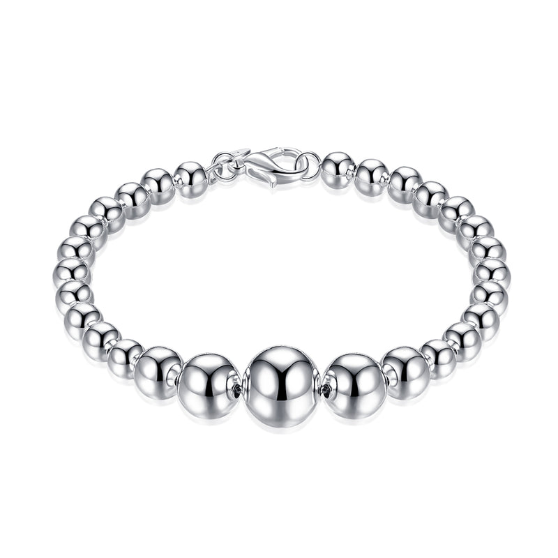 Triple Ball Bracelet in 18K White Gold Plated