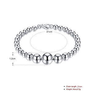 Triple Ball Bracelet in 18K White Gold Plated