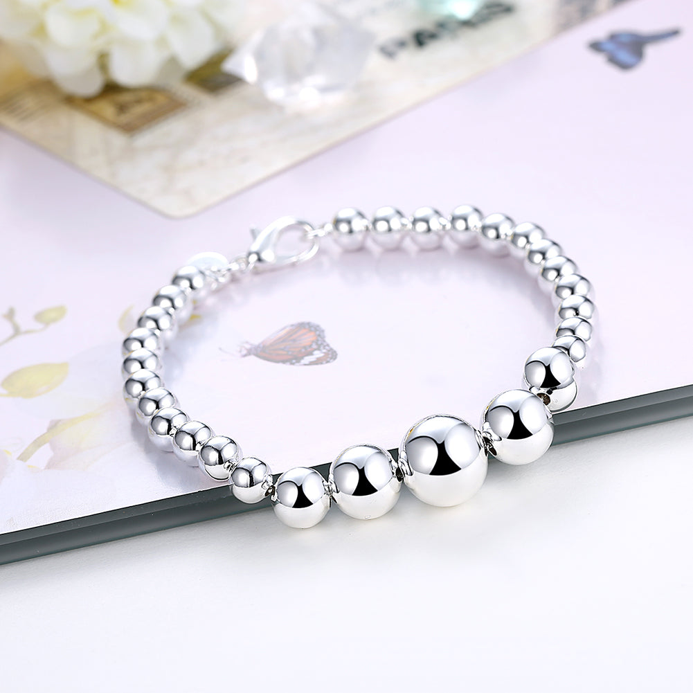 Triple Ball Bracelet in 18K White Gold Plated