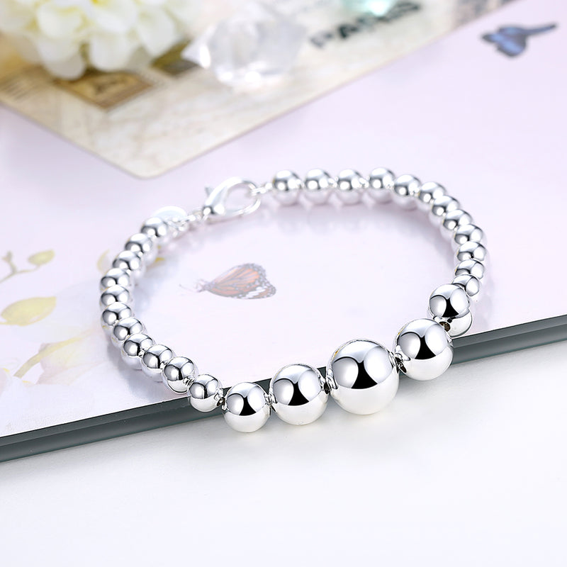 Triple Ball Bracelet in 18K White Gold Plated