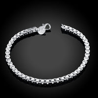 BOX Chain Bracelet in 18K White Gold Plated, Bracelet, Golden NYC Jewelry, Golden NYC Jewelry jewelryjewelry deals, swarovski crystal jewelry, groupon jewelry,, jewelry for mom,