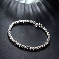 BOX Chain Bracelet in 18K White Gold Plated, Bracelet, Golden NYC Jewelry, Golden NYC Jewelry jewelryjewelry deals, swarovski crystal jewelry, groupon jewelry,, jewelry for mom,