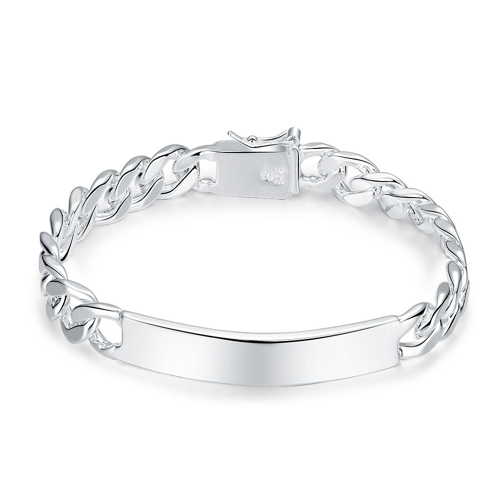 Silver ID-Tag Curb New York Bracelet