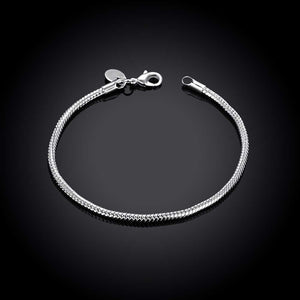 Round Snake Bracelet in 18K White Gold Plated