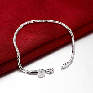 Round Snake Bracelet in 18K White Gold Plated