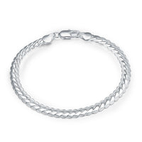 Cuban Curb Chain Bracelet in 18K White Gold Plated, Bracelet, Golden NYC Jewelry, Golden NYC Jewelry jewelryjewelry deals, swarovski crystal jewelry, groupon jewelry,, jewelry for mom,