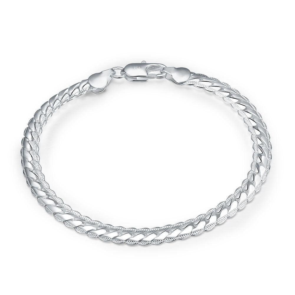 Cuban Curb Chain Bracelet in 18K White Gold Plated, Bracelet, Golden NYC Jewelry, Golden NYC Jewelry jewelryjewelry deals, swarovski crystal jewelry, groupon jewelry,, jewelry for mom,