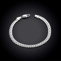 Cuban Curb Chain Bracelet in 18K White Gold Plated, Bracelet, Golden NYC Jewelry, Golden NYC Jewelry jewelryjewelry deals, swarovski crystal jewelry, groupon jewelry,, jewelry for mom,