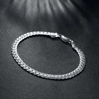 Cuban Curb Chain Bracelet in 18K White Gold Plated, Bracelet, Golden NYC Jewelry, Golden NYC Jewelry jewelryjewelry deals, swarovski crystal jewelry, groupon jewelry,, jewelry for mom,