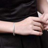 Cuban Curb Chain Bracelet in 18K White Gold Plated, Bracelet, Golden NYC Jewelry, Golden NYC Jewelry jewelryjewelry deals, swarovski crystal jewelry, groupon jewelry,, jewelry for mom,