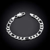 Figaro Chain Bracelet in 18K White Gold Plated
