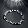 Figaro Chain Bracelet in 18K White Gold Plated