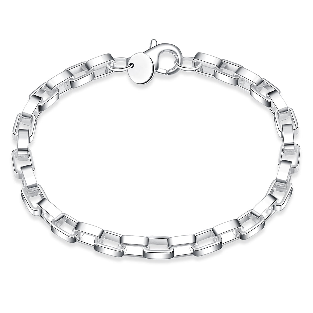 Over and under Chain Bracelet in 18K White Gold Plated