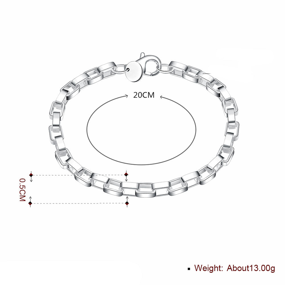 Over and under Chain Bracelet in 18K White Gold Plated
