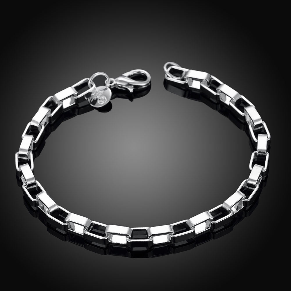 Over and under Chain Bracelet in 18K White Gold Plated