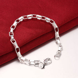 Over and under Chain Bracelet in 18K White Gold Plated