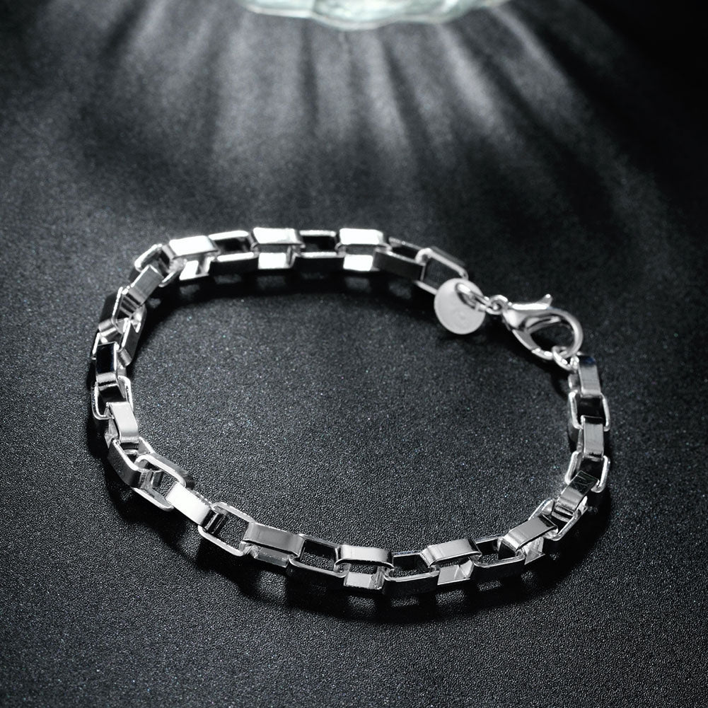 Silver Box Designed Bracelet