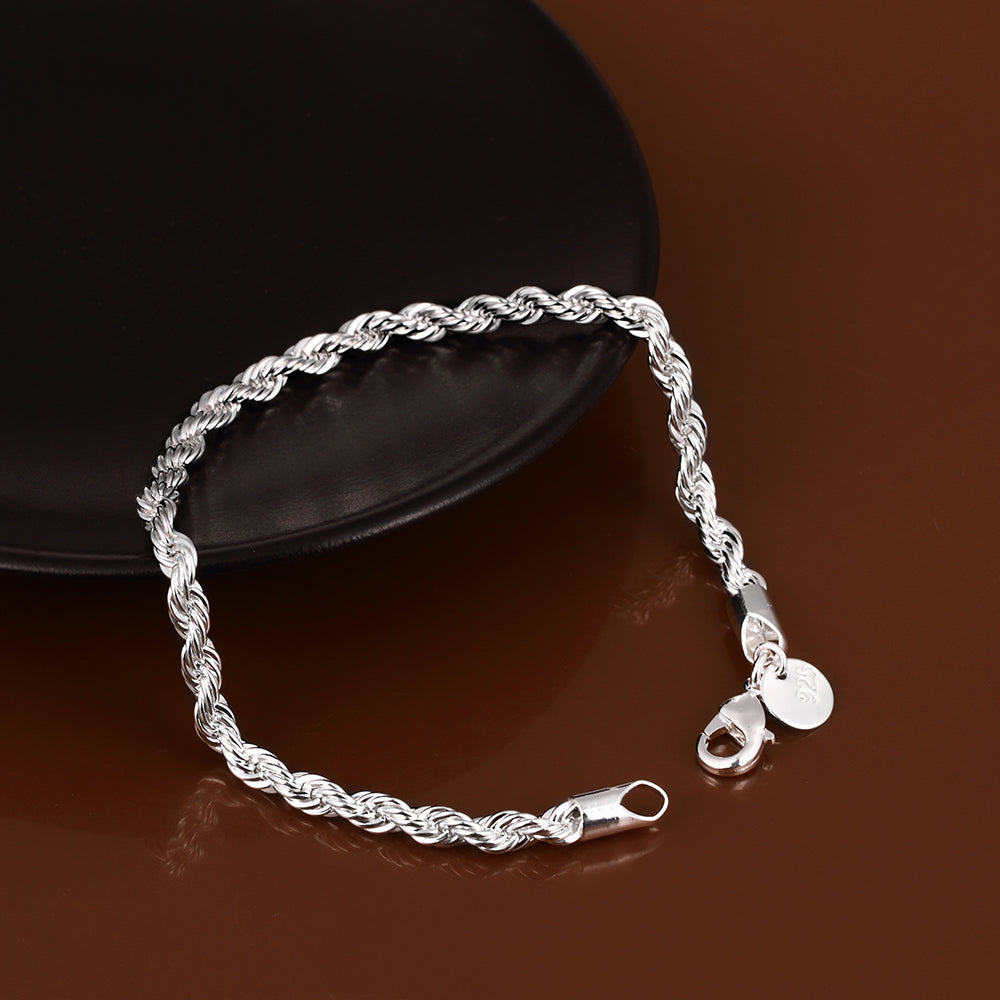 Silver Twisted Rope Bracelet