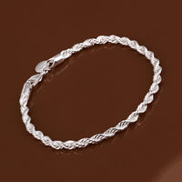 Silver Twisted Rope Bracelet