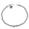 Singapore Chain Bracelet in 18K White Gold Plated