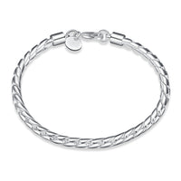 Twist Chain Bracelet in 18K White Gold Plated
