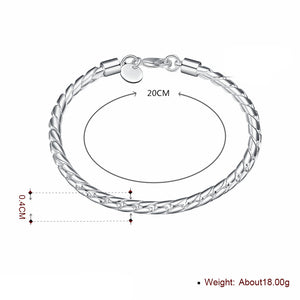 Twist Chain Bracelet in 18K White Gold Plated