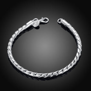 Twist Chain Bracelet in 18K White Gold Plated