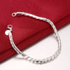 Twist Chain Bracelet in 18K White Gold Plated