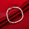 Rolo Box Chain Bracelet in 18K White Gold Plated
