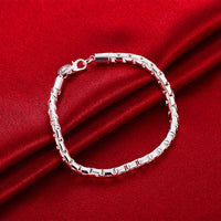 Rolo Box Chain Bracelet in 18K White Gold Plated