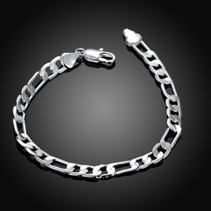 Silver Classic Cuban Figaro Bracelet