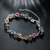 Rainbow Rubix Cube Swarovski Elements Bracelet in 18K White Gold