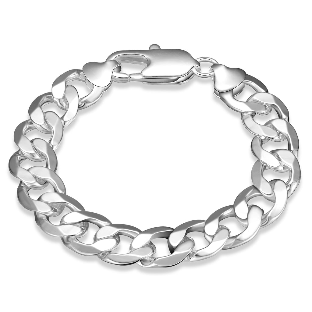 Silver Thick Wheat Designed Figaro Bracelet