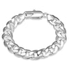 Thick Curb Bracelet in 18K White Gold Plated