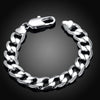 Silver Thick Wheat Designed Figaro Bracelet