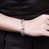 Thick Curb Bracelet in 18K White Gold Plated