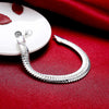 Flat Herringbone Chain Bracelet in 18K White Gold Plated