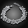Shiny Beaded Ball Bracelet in 18K White Gold Plated