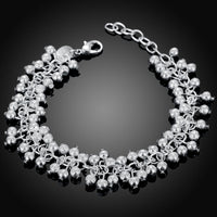 Shiny Beaded Ball Bracelet in 18K White Gold Plated