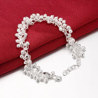 Shiny Beaded Ball Bracelet in 18K White Gold Plated
