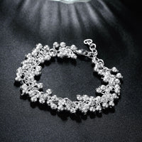 Shiny Beaded Ball Bracelet in 18K White Gold Plated