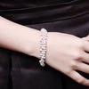 Shiny Beaded Ball Bracelet in 18K White Gold Plated