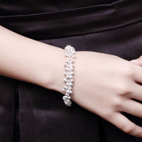 Shiny Beaded Ball Bracelet in 18K White Gold Plated
