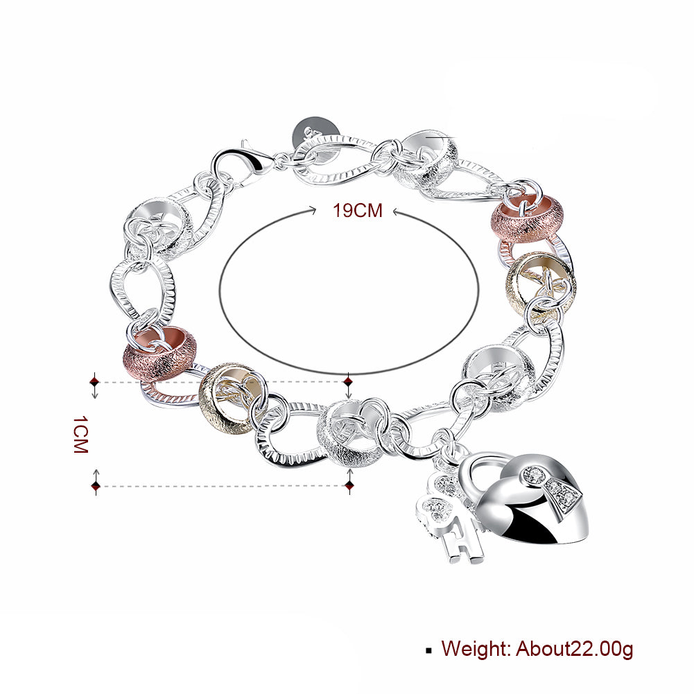 Two Tone Bracelet in 18K White Gold Plated