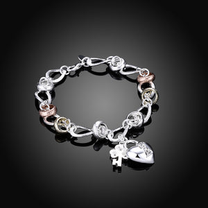 Two Tone Bracelet in 18K White Gold Plated