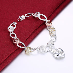 Two Tone Bracelet in 18K White Gold Plated